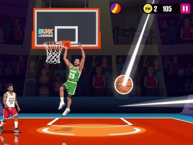Dunk Legends India gameplay screenshot showing a player dunking